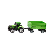 Siku Deutz AgroTron tractor met Fortuna trailer   Groen, metaal/kunststof