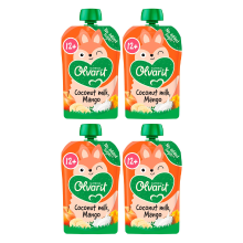 Olvarit knijpfruit kokosmelk & mango 100 g*4