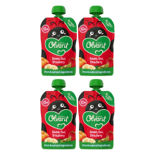 Olvarit knijpfruit 12+ aardbei, banaan, kiwi 100 g *4