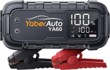 YaberAuto YA60 Jumpstarter 8000 A 65 W Snelladen (Alle Benzinemotoren/12,0 L Diesels) Draagbare Autobatterij Jumpstarter Pack, Jumpbox Autobatterij Starthulp, Draagbare Starthulpkabels, 150 W DC, 600LM Verlichting