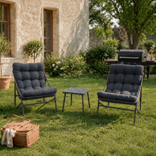 Terrabeta tuinmeubelen stalen tuinbankstel met 2 stoelen en 1 tafel