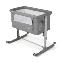 Costway 3 in 1 draagbare babywieg met in 5 standen verstelbare hoogte en ademend gaas, lichtgrijs