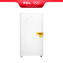 TCL kleine koelkast 90 L met zachtvriesvak, compact voor studentenkamer, slaapkamer en kantoor, verstelbare voeten en planken [energieklasse E] RF120DWE0