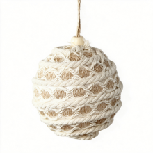 1 Stuk neutrale kruidenpapier kerstbal decoratie 7,98 cm boerderij boho jute touw geweven kerstballen rustiek modern natuurlijke kerstdecoratie voor huis boom krans vakantie rotan decoratie stijl A