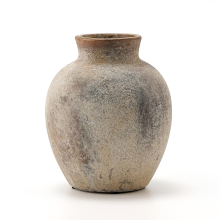 Yuejia Rustieke keramische bloemenvaas hoogte 6 inch schattige bohemien stijl woondecoratie terracotta voor woonkamer tafel plank open haard decoratie boerderij stijl grijs