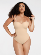 Feelingirl 1 delige thong bodysuit voor taille en buik met ondersteunende banden en schouderbandjes, verstevigend, uit elkaar te nemen, mattsiliconen