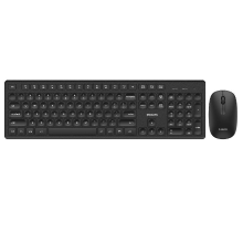 Philips draadloos toetsenbord en muisset, UK lay out (QWERTY) full size dunne draadloze bureauset met 2,4 GHz USB ontvanger, stille klik stille muis voor pc laptop kantoor, zwart SPT6318B/05