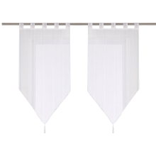 Joyswahl moderne driehoekige witte lichtdoorlatende bistrogordijnen, set van 2 gordijnpaneelen, B 45 x H 90 cm