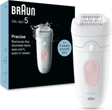 Braun Silk épil 5, Epilator For Easy Hair Removal, Lasting Smooth Skin, 5 000, White/Flamingo