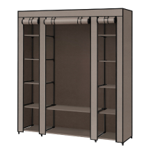 JOYFURNOS kledingkast, draagbare kledingkast voor slaapkamer, kledingroede met stoffen hoes, kledingopberger, 150 x 45 x 175 cm, taupe