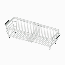 Maxcook afdruipmand voor boven de gootsteen, uitschuifbaar en verstelbaar, 304 roestvrij staal, middelgroot, 29 44 × 15,5 × 10,5 cm, model MCZW1194, geschikt voor groenten en fruit, nieuwjaarspromotie, uitstekende keuze als cadeau