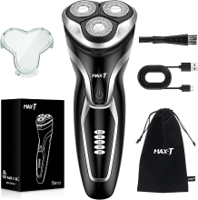 MAX T Lachen RMS7109 USB BLK USB oplaadbare elektrisch herenscheerapparaat, draagbaar, snoerloos, zwart