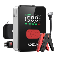 ACEZUK M06 7000 A autojumpstarter, met 150 PSI compressor, 12 V auto noodstartaccupack (geschikt voor alle benzinemotoren en 12 l dieselmotoren), draagbare startkabels, LED verlichting