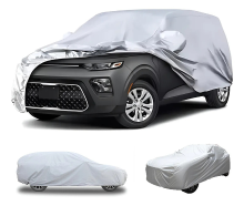 HELLO LEIBOO PEVA autohoes 540 x 175 x 120 cm – Enkellaags zilverkleurige universele pasvorm, waterdicht en zonwerend, bescherming voor alle seizoenen voor de meeste auto's