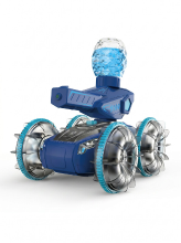 4WD Amphibieus RC Water Schiet Tank, Dubbele Gebarenbediening, Waterdicht Land & Water Speelgoed met Sproeispray LED Verlichting voor Zwembad Strand Kinderen, One Piece in Blauw