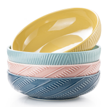Dafuceramic pastakommen van 8,5 inch, serveerkommen van 36 oz, saladekommen set van 4, keramisch, stevig en stapelbaar, ideaal voor verhuisfeest en feesten