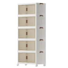 COIZYZZL  Opbergkast zonder montage – breedte 55 cm, 5 stuks – met wieltjes, inklapbaar, magnetisch, grote opbergruimte – nachtkastje, opbergboxen voor woonkamer/slaapkamer/werkkamer