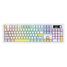 Siukie ACH105 mechanisch toetsenbord met 104 toetsen, kleurendisplay, afneembare schakelaar, 3 modus RGB, kleur: Alice Blue en wit