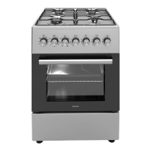 Wiggo vrijstaande gasoven 60 cm roestvrij staal energieklasse A