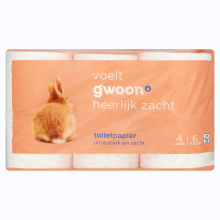 G'woon 4 Laags Toiletpapier 6 Rollen 4 Laags