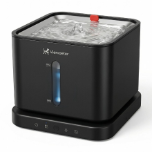 Viervoeter® Draadloze roestvrijstalen drinkfontein   Sensor waterfontein voor katten en honden   Inclusief 3 filters en afneembare batterij   3 L   30 d batterijduur