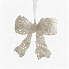 2 Stuks witte 3D boogjes hangdecoratie, hangdecoratie voor kerstboom, verzamelaarscadeau, decoratie voor buiten, tuin, hek, terras
