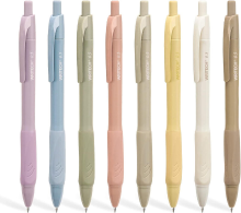 WRITECH gelpennen 0,5 mm met comfortabele greep, 8 stuks intrekbaar, zwarte inkt, soepele schrijfervaring, geen vlekken of doorbeschrijven