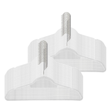 JOYFURNOS Set van 50 antislip kledinghangers, fluwelen kledinghangers met 360° draaibare roestvrije haak en ingebouwde stropdasstang, 42,7 x 22 x 0,6 cm slank ruimtebesparend profiel, ideaal voor overhemden, broeken, sjaals, pakken, accessoires, kledingka