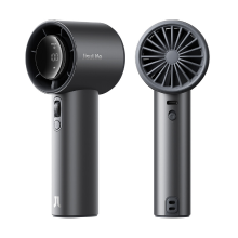 JISULIFE Turbo Handheld Fan Pro1S, LED display, max. 40 Uur koeling, 9700 RPM krachtig, 5000 mAh batterij, reisessentials, donkerzwart