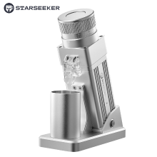 Starseeker E55 Pro Elektrische koffiemolen met 55 mm titaniumlegering conische molensteen, 72 W wisselstroommotor, zilver, professionele espressomolen met traploze aanpassing en anti poedervliegtechniek, geschikt voor thuis en café