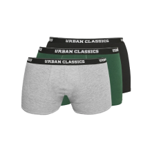 Urban Classics boxershorts 3 pack ondergoed   broekjes grijs+donkergroen+zwart M