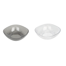 BJ Transparante Fruitschaal 24 cm (Zwart + Wit)