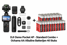 DJI Osmo Pocket 4P   standaard combo + Ochama AA alkalinebatterijen 40 pack   voordeelbundel
