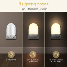 Arlgsite nachtlampje met lichtsensor warm wit 2800 3200 K, SMD led 0,5 W 110 220 V ABS+metaal, 20 lm voor slaapkamer babykamer gang