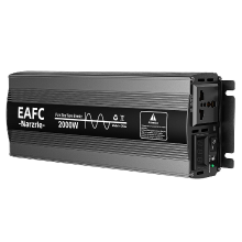 EAFC 2000 W pure sine golfstroomomvormer (piek 2000 W/nominaal 1000 W) – 12 V DC naar 220 V AC omvormer met digitaal display, slimme koelventilator en overbelastingsbeveiliging, geschikt voor auto, caravan, kamperen, thuisback up en buiten