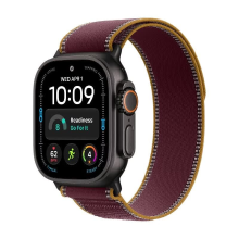 Apple Watch Ultra 4   GPS + Cellular   49 mm   zwarte titanium kast met bordeauxrode Trail Loop (S/M)