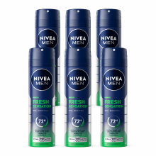 NIVEA MEN Fresh Sensation Anti transpirant Spray   Deodorant   72 h Bescherming   Alcoholvrij   150 ml (6 Pack)