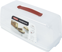Curver ChefHome rechthoekige taart  en cakebewaardoos   7 liter   wit/transparant   premium opbergoplossing   duurzaam kunststof   moderne opbergoplossing voor in huis