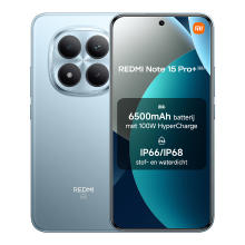 REDMI Note 15 Pro+ 5G Gletsjerblauw 12 GB RAM 512 GB ROM eSIM, Dual SIM, NFC, Met 2 Jaar Officiële Garantie