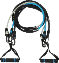 Capelli Sport 3 in 1 Weerstandsband   Latex 120 cm met gemakkelijk aanpasbare clips om banden toe te voegen of te verwijderen voor de gewenste weerstandsniveaus, schuimhandvatten, ideaal voor arm curls.