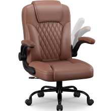 GTIMEX Bureaustoel Ergonomisch, kunstleren bureaustoel 90° opklapbare armleuningen, bureaustoel 90 120° kantelfunctie, ergonomische bureaustoel met lendensteun, bureaustoel in hoogte verstelbaar, belastbaar tot 150 kg