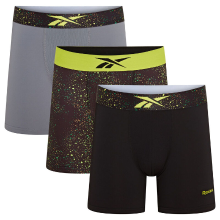 Reebok RBK Sports Trunks Med boxershorts   Benji Black/acidgeel print/grijs   maat S