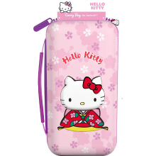 KONIX Hello Kitty Nintendo Switch 2 Console Bescherm  en Transportcase   Accessoireopslag Mesh   8 Gamecartridge Compartimenten   3D Patroon   Roze