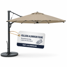 Depower 3 m Robuuste cantilever terrasparaplu (3 delige paal) (Taupe LED)