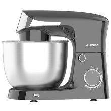 AUCMA keukenmachine, 5 l 10 snelheden met kantelkop, 3 in 1 keukenmixer met kom, deeghaak, garde en klopper, keukenmixer voor bakken, cake, brood, pizza, gebak, pasta en de meeste thuiskoks, 400 W wisselstroommotor van zuiver koper, (5 l, zwart)