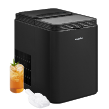 Comfee' RCI12BL1EU(E) ijsblokjesmachine, 8 ijsblokjes in 6 min, 12 kg/24 uur, 1,3 L watertank, zelfreinigende functie, compacte ijsblokjesmachine, inclusief ijsschep & mand voor thuis   zwart