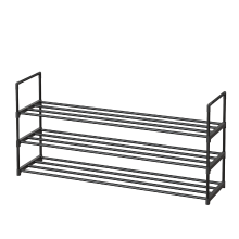 JOYFURNOS Schoenenrek, 3 laags schoenenopberger, Metalen schoenenrek, Voor maximaal 18 paar schoenen, Stapelbare schoentoren voor kledingkast, entree, zwart