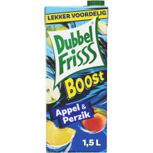 DubbelFrisss Boost Appel Perzik Sap   1.5 L
