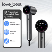 Love Best Air 3.0.1 Hogesnelheids haardroger, grijs, 110,000 RPM, 1,3 miljard plasma ionen, krachtige sneldrogende huishoudelijke haardroger, plasma haarverzorging föhn, compact en draagbaar, haarvriendelijk, bladloze lage geluidsniveau hoge wind mini haa
