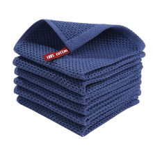JORDAN&JUDY 6 pack keukenhanddoeken met honingraat, blauw, textuurrijk en duurzaam, 30 x 30 cm